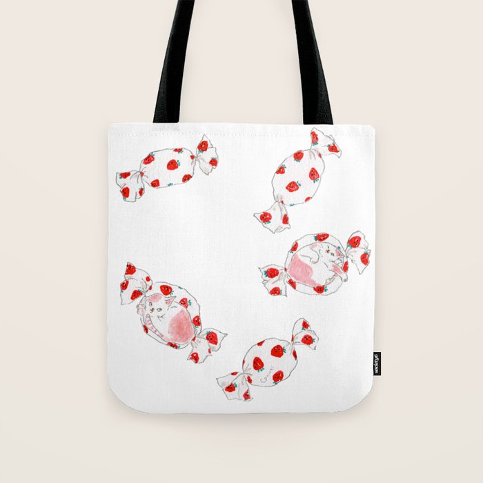 Strawberry Candy Cats Tote Bag Gallery Image 1