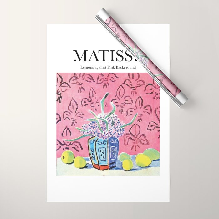 Lemons against Pink Background by Henri Matisse - Artwork Design Wrapping Paper Gallery Image 1