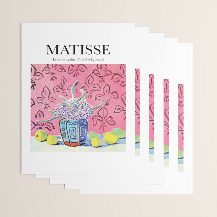 Lemons against Pink Background by Henri Matisse - Artwork Design Wrapping Paper Gallery Image 3