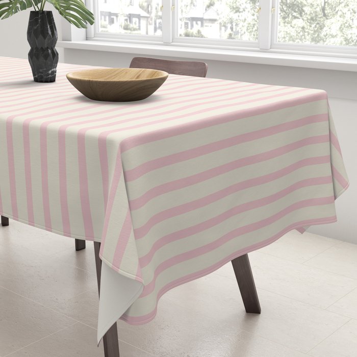 Pink Striped Tablecloth Gallery Image 3