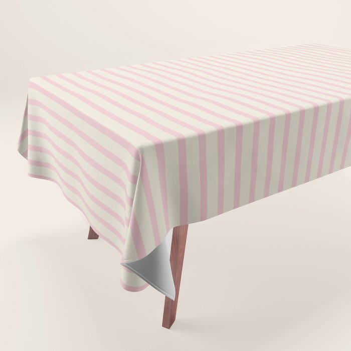 Pink Striped Tablecloth Gallery Image 1