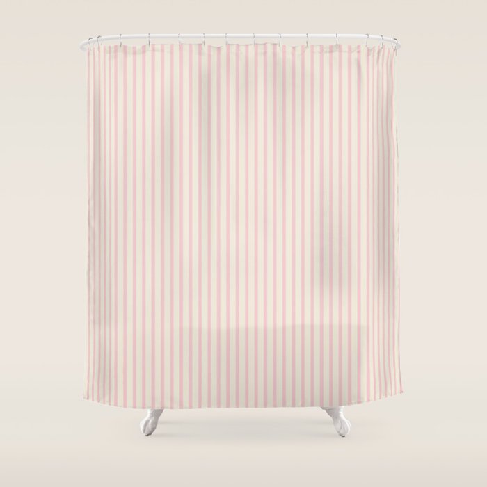Pink Striped Shower Curtain Gallery Image 1