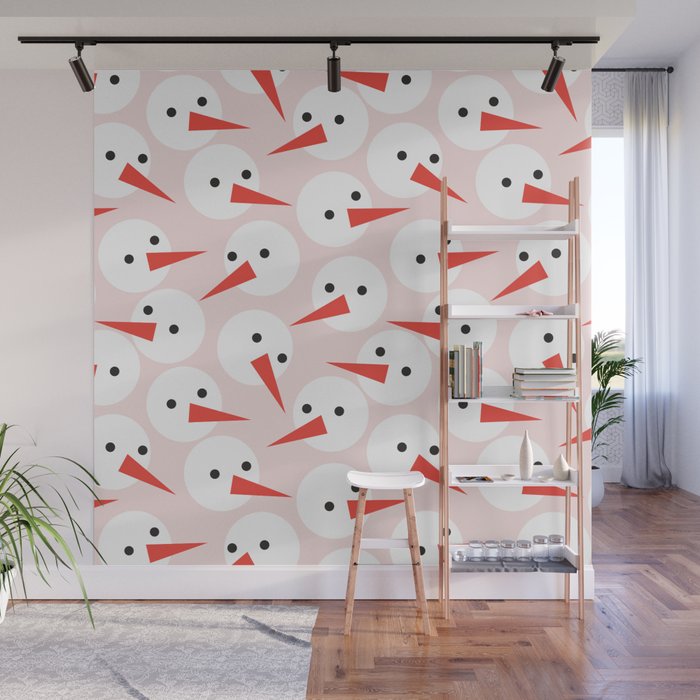 Snowman pattern Wall Mural Gallery Image 1
