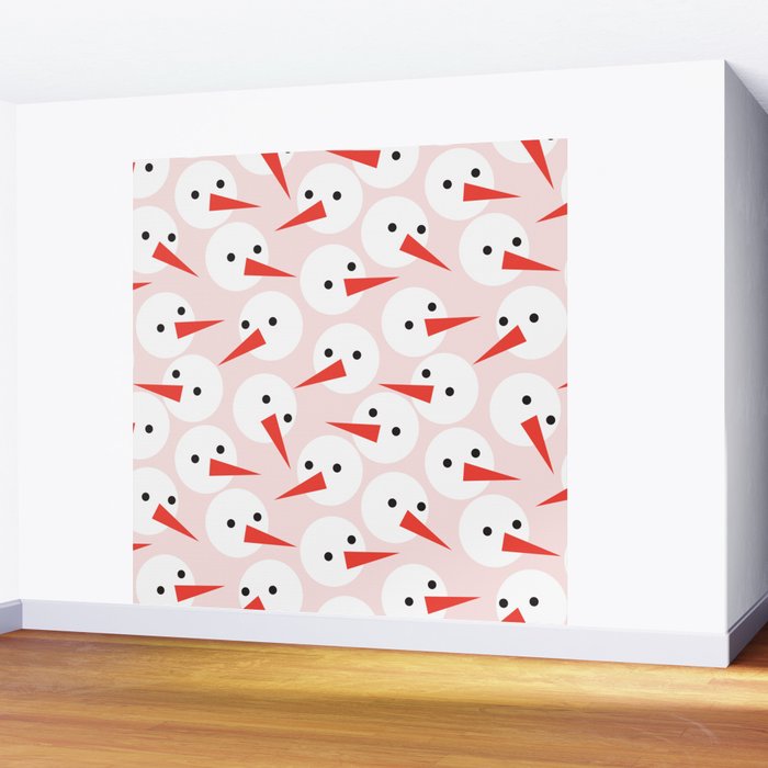 Snowman pattern Wall Mural Gallery Image 2