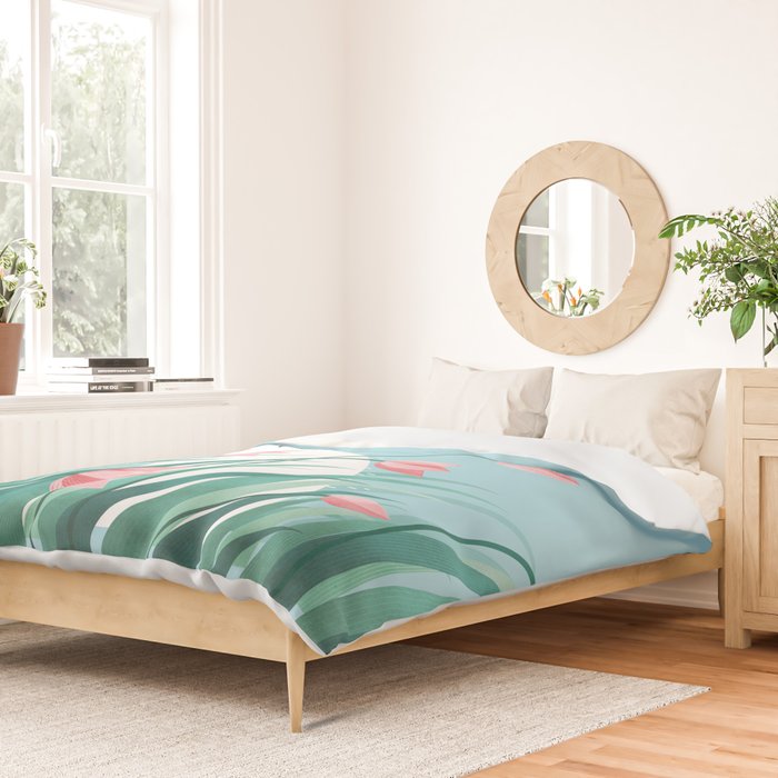 Rabbit Resting, Sky Blue Version Duvet Cover Gallery Image 2