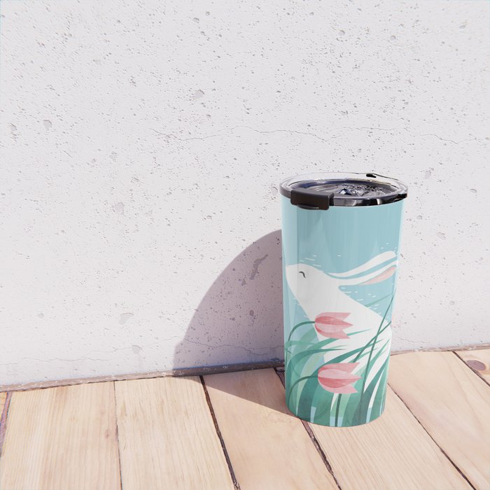 Rabbit Resting, Sky Blue Version Travel Mug Gallery Image 4