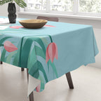 Rabbit Resting, Sky Blue Version Tablecloth Gallery Image 3