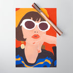 Colorful Woman Portrait Wrapping Paper Gallery Image 1