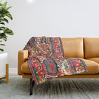 Bakhtiari West Persian Carpet Print Throw Blanket Gallery Image 1