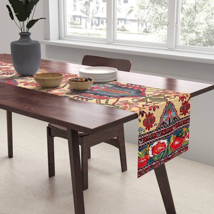 Bakhtiari West Persian Carpet Print Table Runner Gallery Image 2