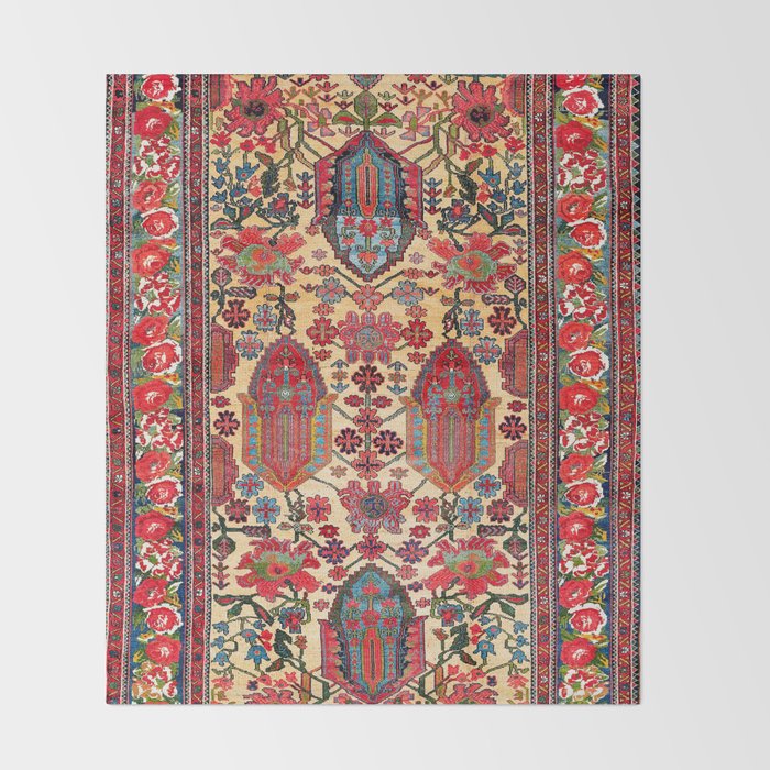 Bakhtiari West Persian Carpet Print Throw Blanket Gallery Image 2