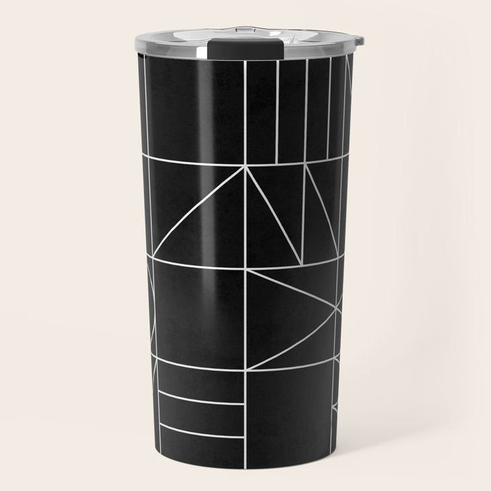 My Favorite Geometric Patterns No.9 - Black Travel Mug Gallery Image 1