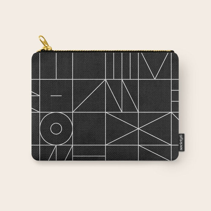My Favorite Geometric Patterns No.9 - Black Carry All Pouch Gallery Image 1