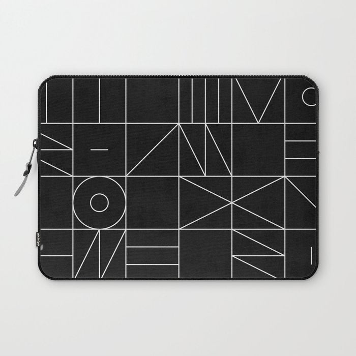 My Favorite Geometric Patterns No.9 - Black Laptop Sleeve Gallery Image 1