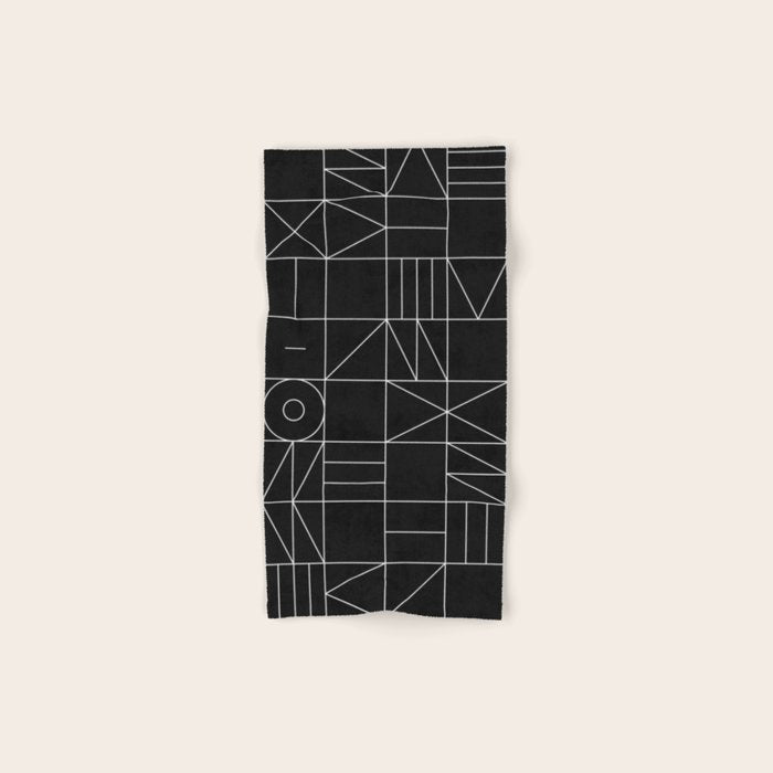 My Favorite Geometric Patterns No.9 - Black Bath Towel Gallery Image 1