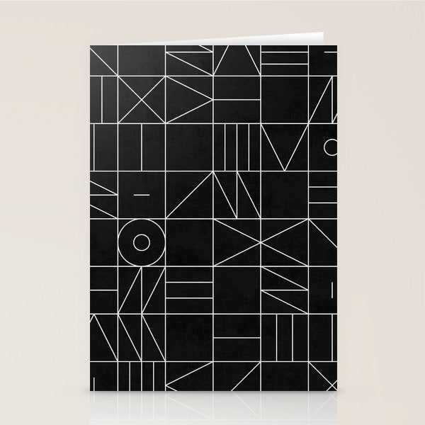 My Favorite Geometric Patterns No.9 - Black Stationery Card Gallery Image 2