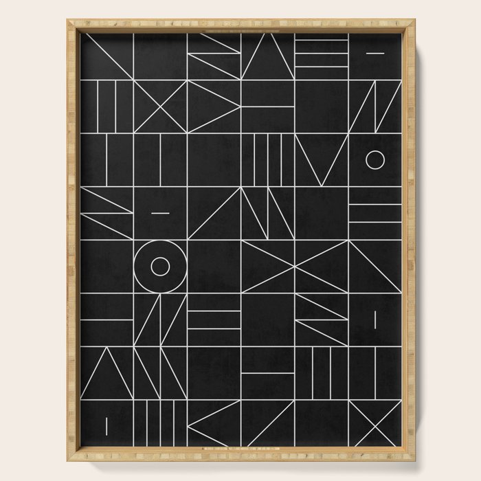 My Favorite Geometric Patterns No.9 - Black Serving Tray Gallery Image 1