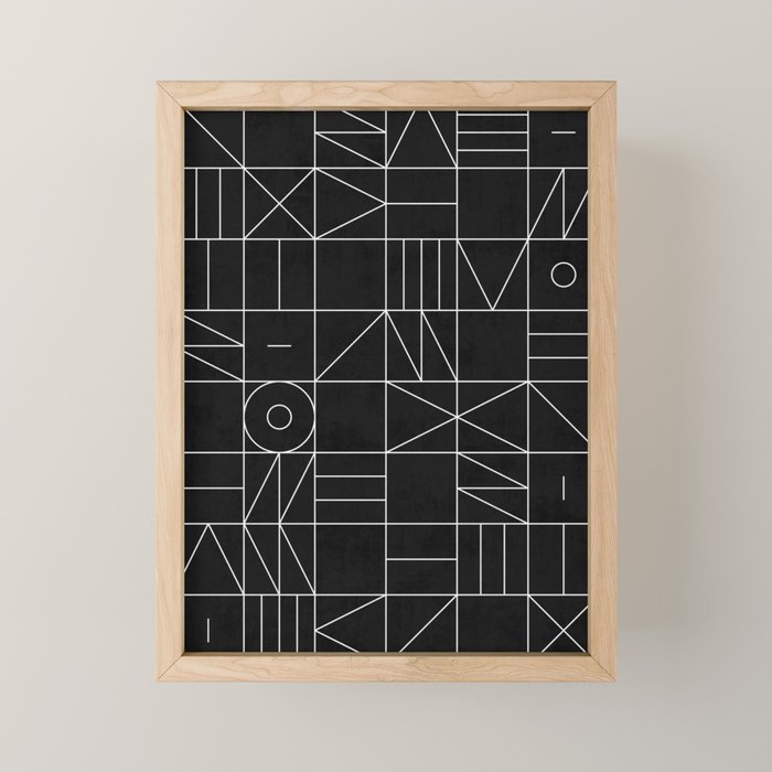 My Favorite Geometric Patterns No.9 - Black Mini Art Print Gallery Image 1