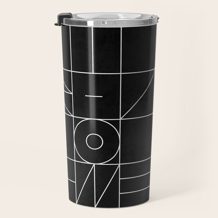 My Favorite Geometric Patterns No.9 - Black Travel Mug Gallery Image 3