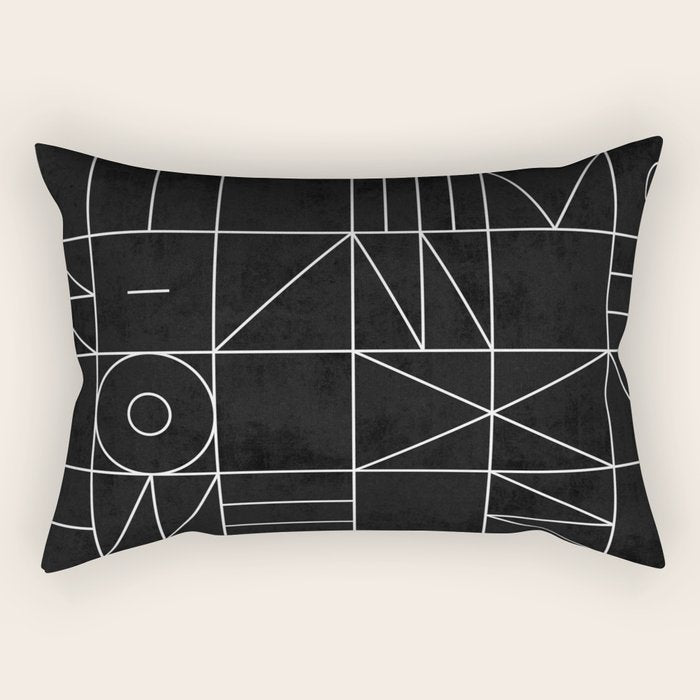 My Favorite Geometric Patterns No.9 - Black Rectangular Pillow Gallery Image 2