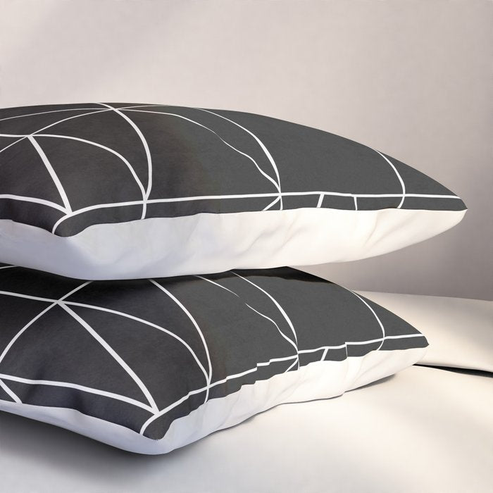 My Favorite Geometric Patterns No.9 - Black Pillow Sham Gallery Image 3