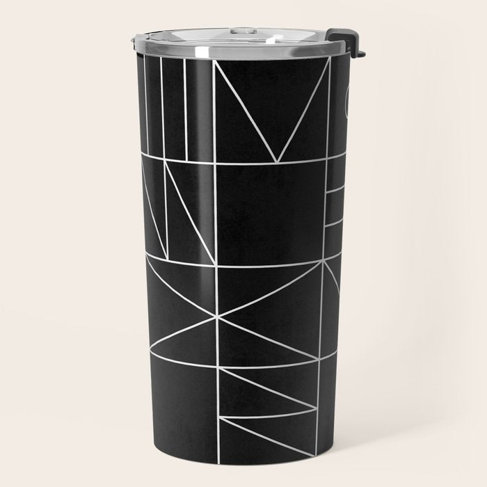 My Favorite Geometric Patterns No.9 - Black Travel Mug Gallery Image 2