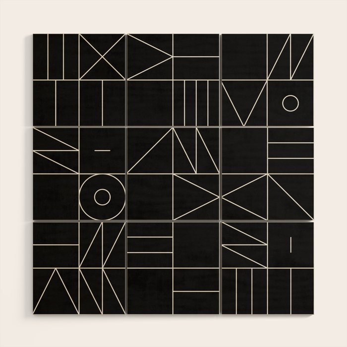 My Favorite Geometric Patterns No.9 - Black Wood Wall Art Gallery Image 1