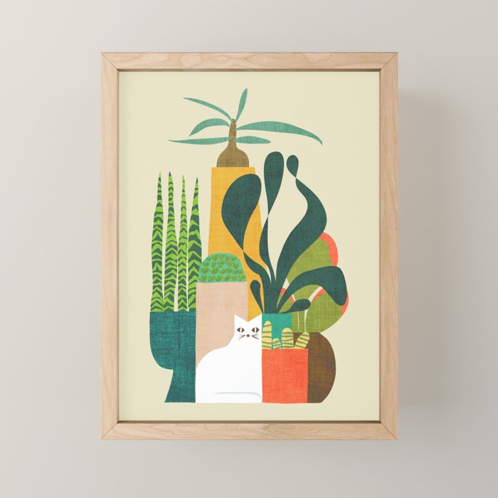 Still life with cat Mini Art Print Gallery Image 1