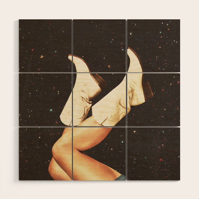 These Boots - Space & Stars Cowgirl Wood Wall Art Gallery Image 1
