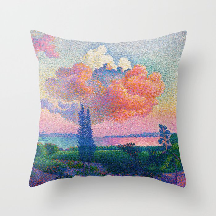 Henri Edmond Cross The Pink Cloud (1896) painting in high resolution  Throw Pillow Gallery Image 1