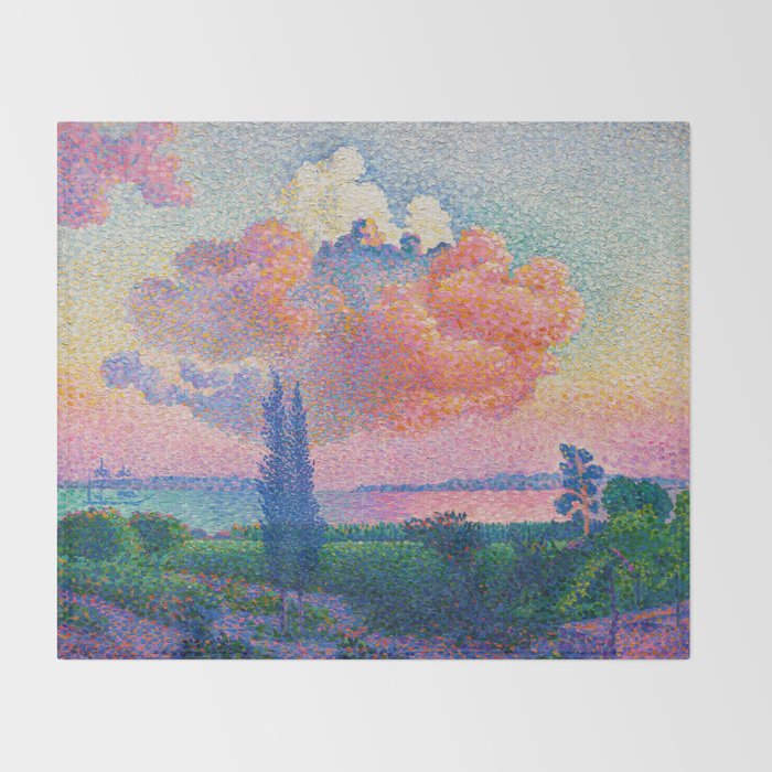 Henri Edmond Cross The Pink Cloud (1896) painting in high resolution  Throw Blanket Gallery Image 2