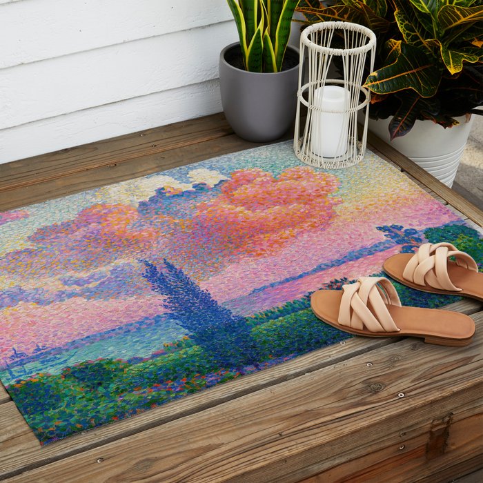 Henri Edmond Cross The Pink Cloud (1896) painting in high resolution  Outdoor Rug Gallery Image 2