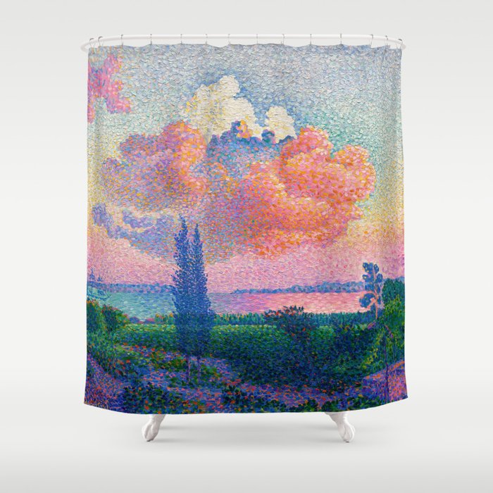 Henri Edmond Cross The Pink Cloud (1896) painting in high resolution  Shower Curtain Gallery Image 1