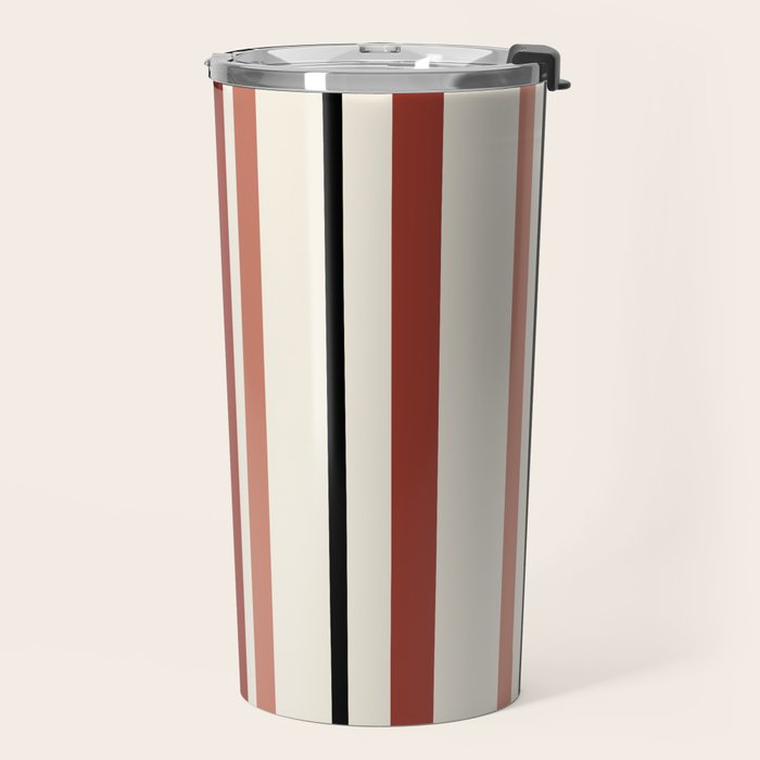 Classic Stripes XI - Neutral Pink Travel Mug Gallery Image 2