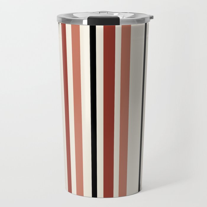 Classic Stripes XI - Neutral Pink Travel Mug Gallery Image 1