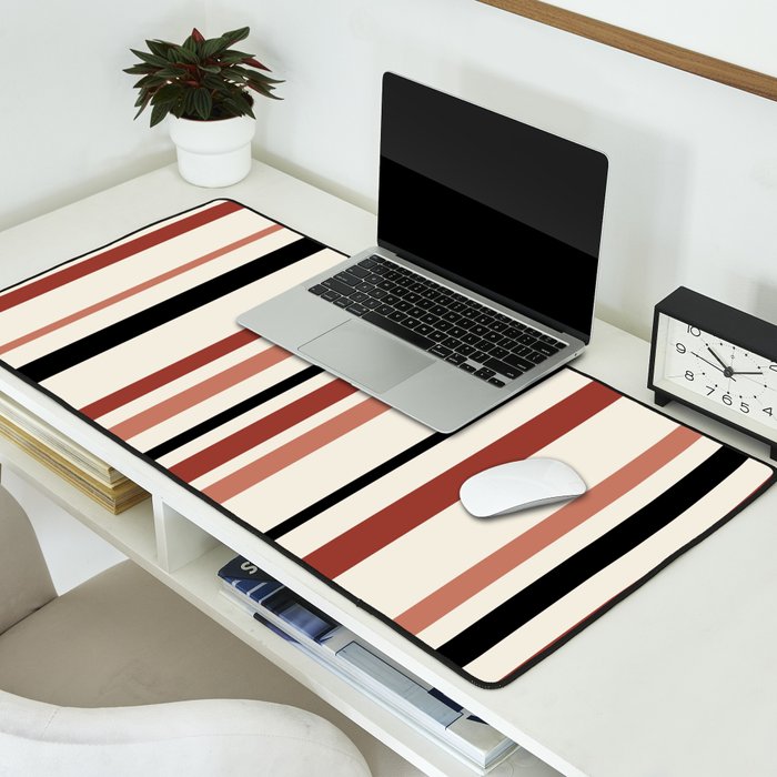 Classic Stripes XI - Neutral Pink Desk Mat Gallery Image 2