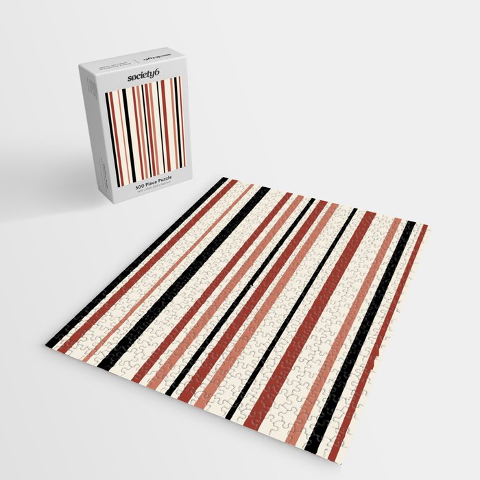 Classic Stripes XI - Neutral Pink Jigsaw Puzzle Gallery Image 2