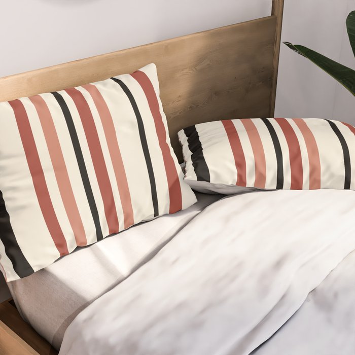 Classic Stripes XI - Neutral Pink Pillow Sham Gallery Image 2