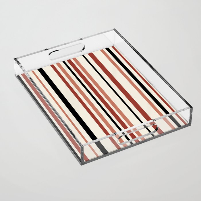 Classic Stripes XI - Neutral Pink Acrylic Tray Gallery Image 1