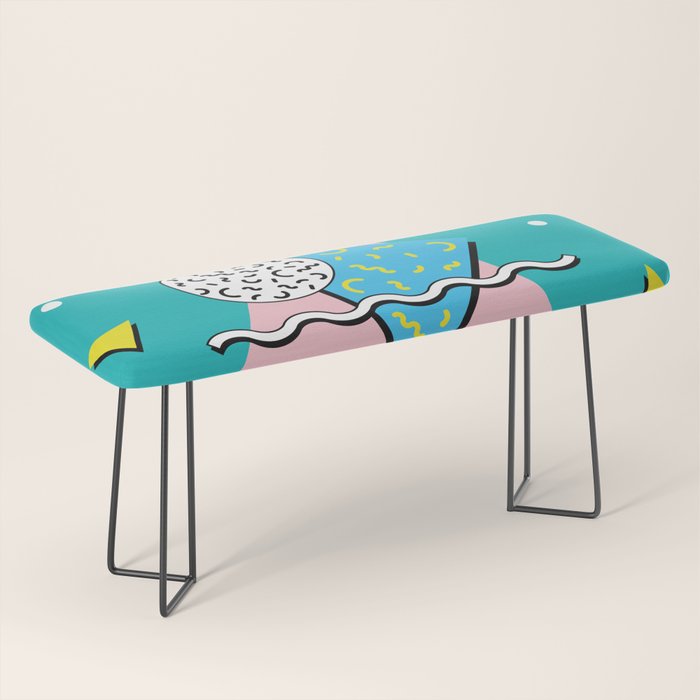 Memphis pattern 65 - 80s / 90s Retro Bench Gallery Image 1