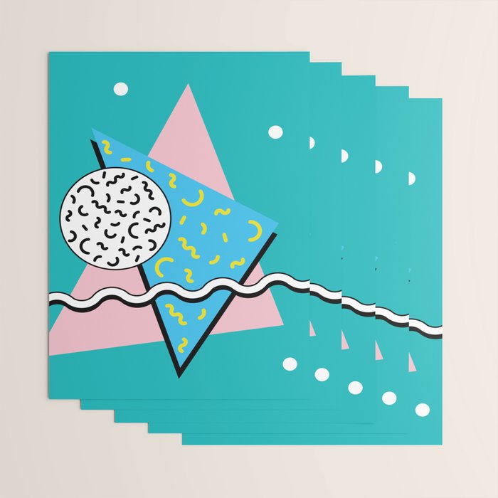 Memphis pattern 65 - 80s / 90s Retro Wrapping Paper Gallery Image 3