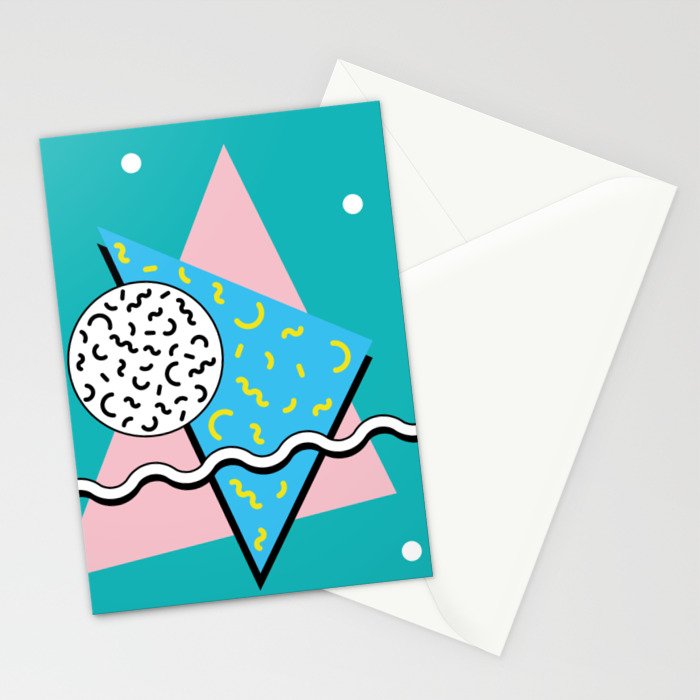 Memphis pattern 65 - 80s / 90s Retro Stationery Card Gallery Image 2