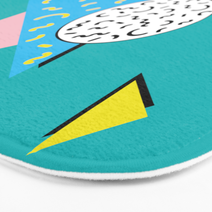 Memphis pattern 65 - 80s / 90s Retro Bath Mat Gallery Image 3