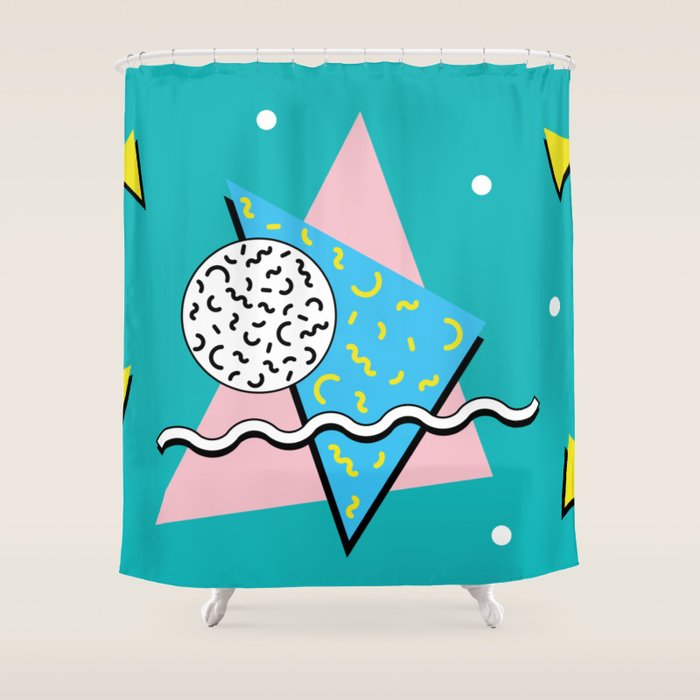 Memphis pattern 65 - 80s / 90s Retro Shower Curtain Gallery Image 1