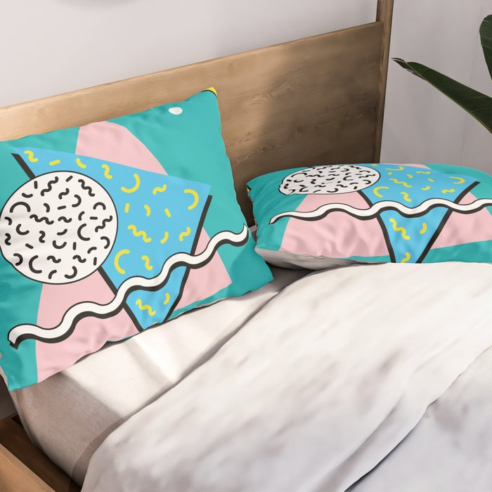 Memphis pattern 65 - 80s / 90s Retro Pillow Sham Gallery Image 2
