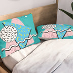 Memphis pattern 65 - 80s / 90s Retro Pillow Sham Gallery Image 2