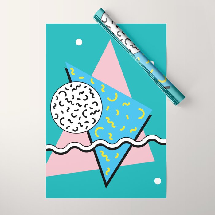 Memphis pattern 65 - 80s / 90s Retro Wrapping Paper Gallery Image 1