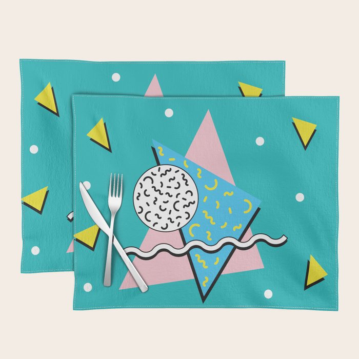 Memphis pattern 65 - 80s / 90s Retro Placemat Gallery Image 1