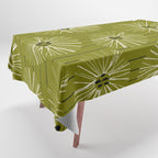 Retro Daisies: Musk Green Edition Tablecloth Gallery Image 1