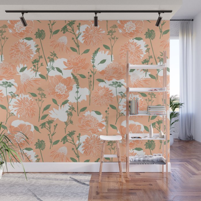 Modern floral blooms PGM7 Wall Mural Gallery Image 1